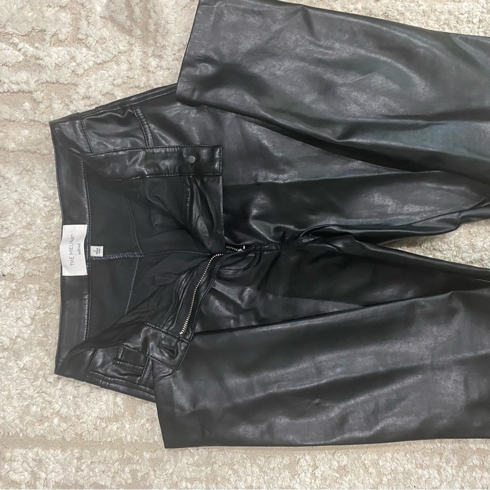 Wilfred Black Leather-Style Pants Melina